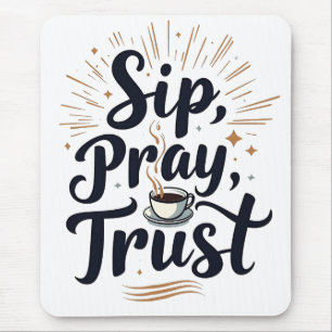 Sieben Beten Vertrauen Kaffee und jesus Lover Mousepad