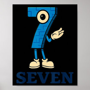 Sieben Brainrot 67 Sechs Sieben 6 7 Meme Kundenspe Poster
