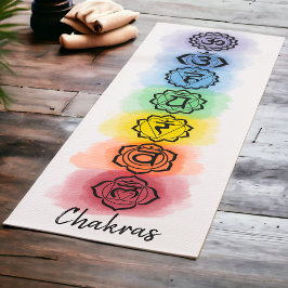 Sieben Chakra-Design mit benutzerdefinierten Texto Yogamatte