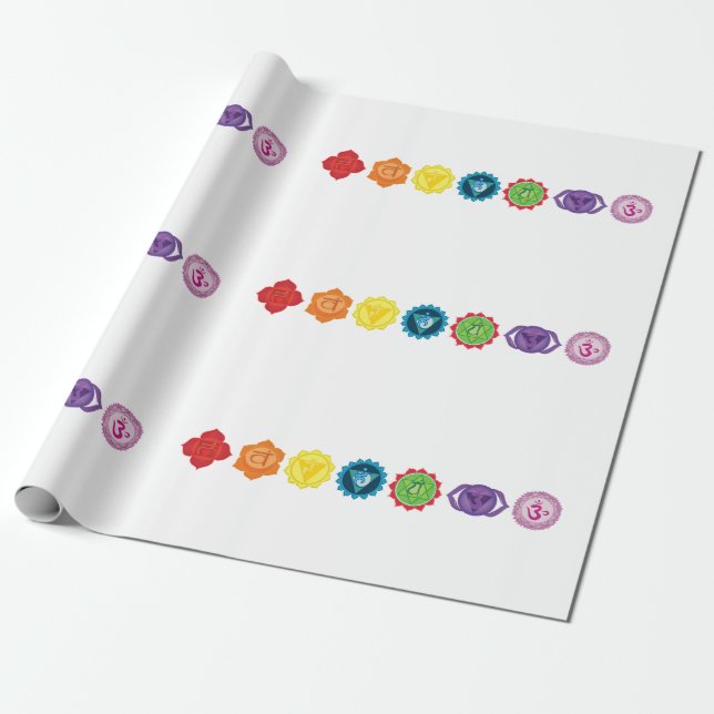 Sieben Chakra Yoga-Packpapier, 30 in x 6 ft Geschenkpapier (Ungerollt)
