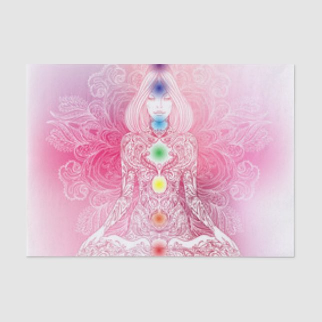 Sieben Chakras rosa Dame Seidenpapier (Vorderseite)