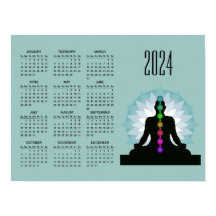 Sieben Chakras Yoga Design 2024 Kalender Poster