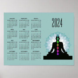 Sieben Chakras Yoga Design 2024 Kalender Poster