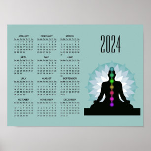 Sieben Chakras Yoga Design 2024 Kalender Poster