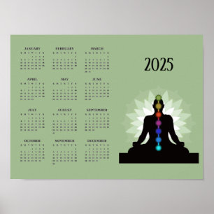 Sieben Chakras Yoga Design 2025 Kalender Poster