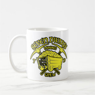 SIEBEN DWARFS MINENTRAIN UND STICKER  KAFFEETASSE