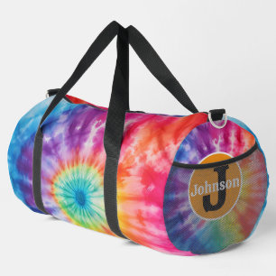 Sieben-Farben-Tie-Dye-Vortex-Monogramm personalisi Duffle Bag