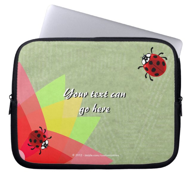 Sieben-Gepunktete Ladybug Laptopschutzhülle (Vorderseite)