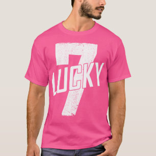 Sieben glückliche Sieben in weißem Glück 7 Gea ges T-Shirt
