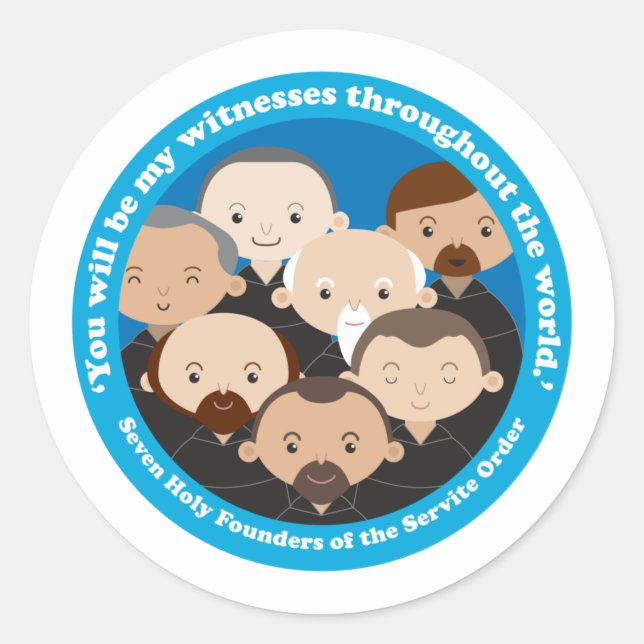 Sieben Gründer des serbischen Ordens Runder Aufkleber (Vorderseite)