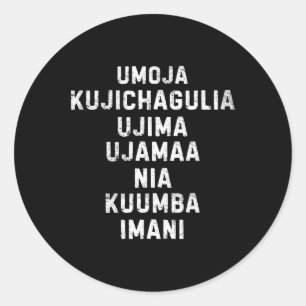 Sieben Grundsätze von Kwanzaa glücklich Kwanzaa 11 Runder Aufkleber