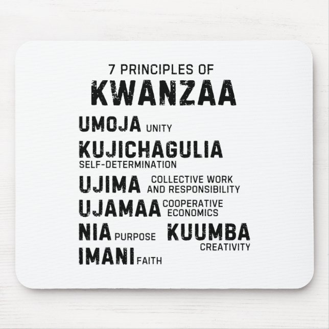 Sieben Grundsätze von Kwanzaa glücklich über Kwanz Mousepad (Vorne)