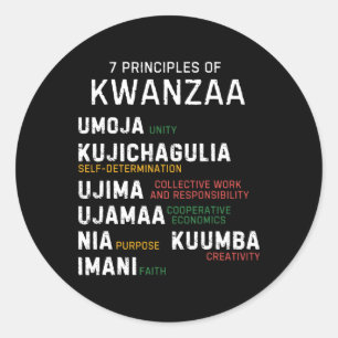 Sieben Grundsätze von Kwanzaa Happy Kwanzaa 7 Runder Aufkleber