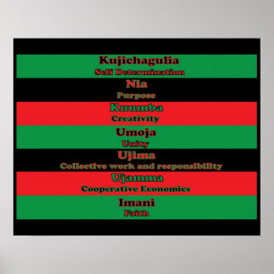 Sieben Grundsätze von Kwanzaa (horizontal) Poster