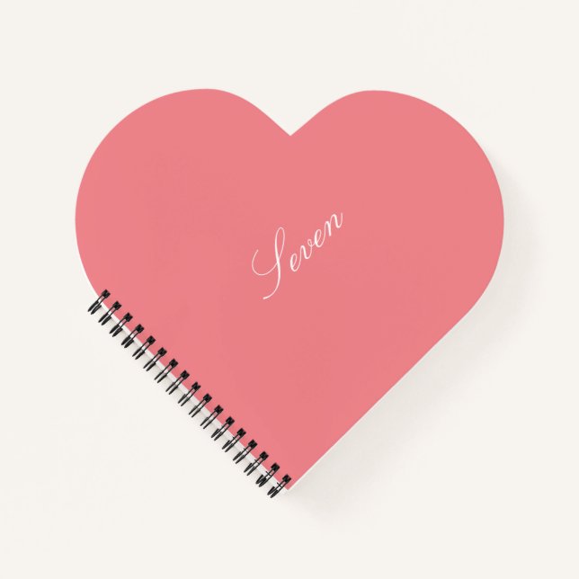 "Sieben" Heart Shaped Notebook Notizbuch (Vorderseite)