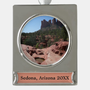 Sieben heilige Pools in Sedona Arizona Banner-Ornament Silber