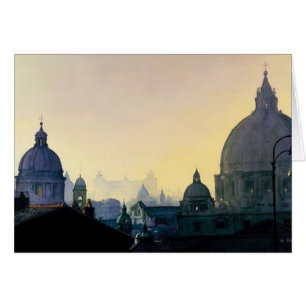 "Sieben Hügel-" Stadtbild-Aquarell