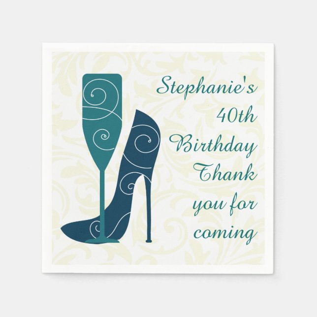 Sieben in Style Wein Champagner Papier Napkins Serviette (Vorderseite)