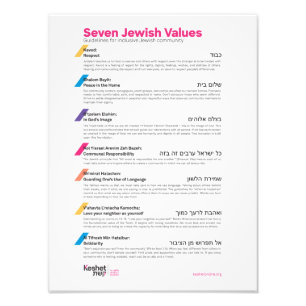 Sieben jüdische Werteposter Fotodruck