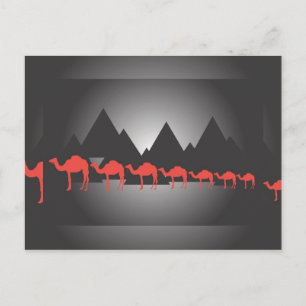 Sieben Kamele, sieben Kamele Postkarte