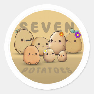 Sieben Kartoffeln Runder Aufkleber