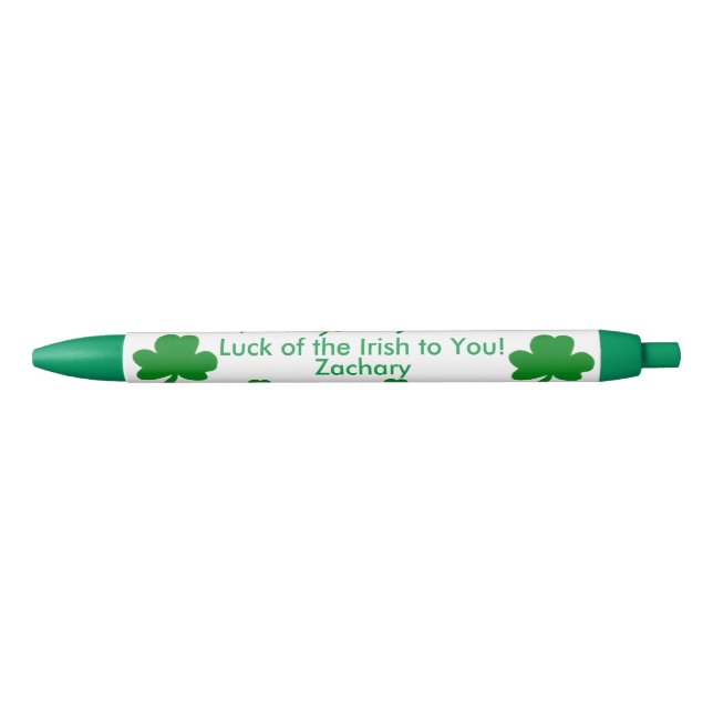 Sieben Kleeblätter Lucky Irish PERSONALIZE NAME Kugelschreiber (Vorderseite)