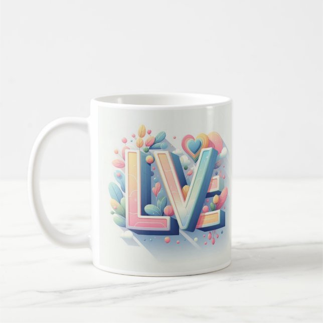 Sieben/Lächeln/Liebe Kaffee Tasse (Links)