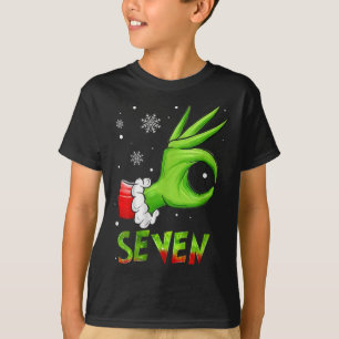 Sieben lustige 6 7 Meme Weihnachtsmann Weihnachten T-Shirt