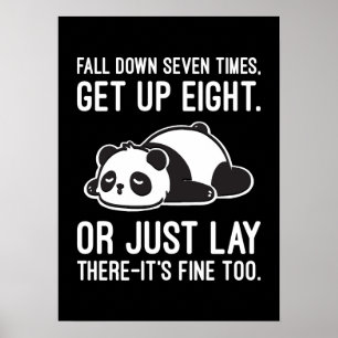 Sieben Mal fallen, acht mal aufstehen - Lazy Panda Poster