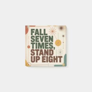 Sieben Mal fallen, acht Mal aufstehen Post-it Klebezettel