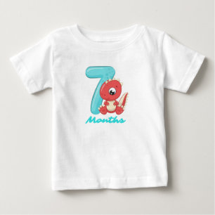 Sieben Monate niedlicher Dinosaurier Baby T - Shir T-shirt