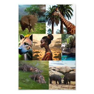 Sieben Picture African Inspirierte FotoCollage Fotodruck