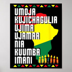 Sieben Prinzipien von Kwanzaa African Map Men Wome Poster