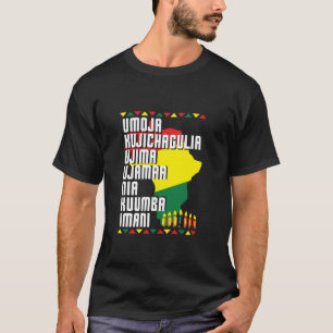 Sieben Prinzipien von Kwanzaa African Map Men Wome T-Shirt