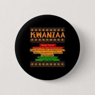 Sieben Prinzipien von Kwanzaa, einem stolzen Afroa Button