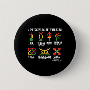 Sieben Prinzipien von Kwanzaa, einem stolzen Afroa Button
