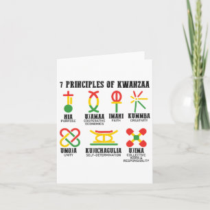 Sieben Prinzipien von Kwanzaa, einem stolzen Afroa Karte