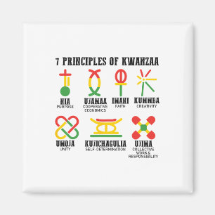 Sieben Prinzipien von Kwanzaa, einem stolzen Afroa Magnet