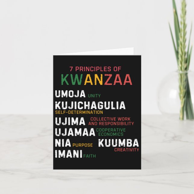 Sieben Prinzipien von Kwanzaa Happy Kwanzaa Karte (Vorderseite)