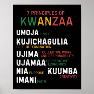 Sieben Prinzipien von Kwanzaa Happy Kwanzaa Poster