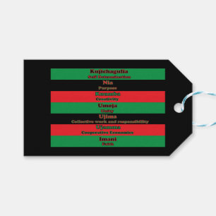 Sieben Prinzipien von Kwanzaa (horizontal) Geschenkanhänger