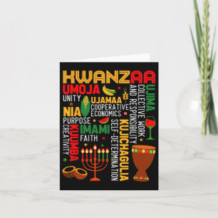 Sieben Prinzipien von Kwanzaa Stolz Afroamerikaner Karte