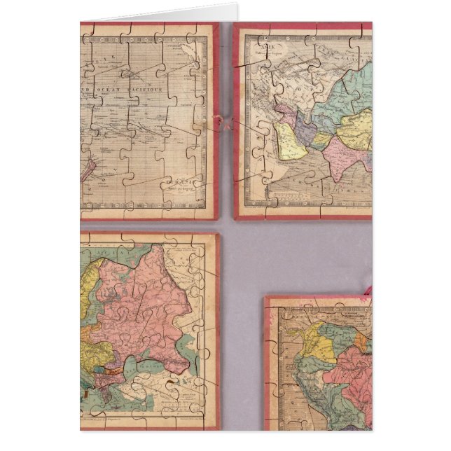 Sieben Puzzle-Karten der Welt (Vorne)