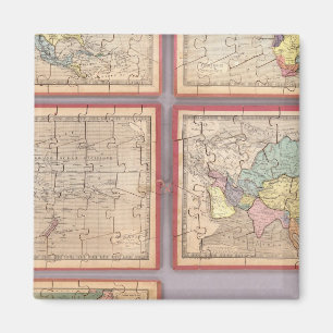 Sieben Puzzle-Karten der Welt Magnet