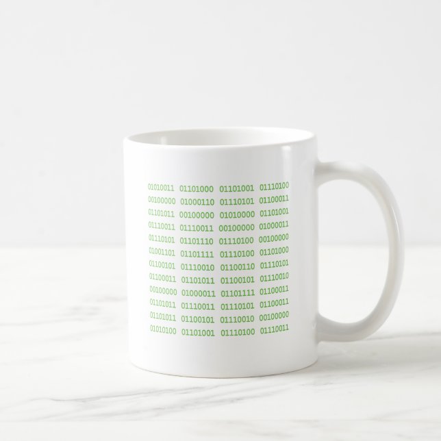 Sieben schmutzige binäre Codes Kaffeetasse (Rechts)
