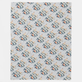 Sieben Schwäne im Stilstil 2 Fleecedecke