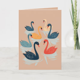 Sieben Schwäne im Stilstil 7 Feiertagskarte