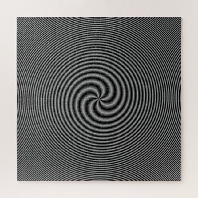 Sieben Schwanzspirale in Schwarz und Weiß Puzzle (Horizontal)