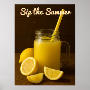 Sieben Sie den Sommer - Erfrischende Lemon Juice M Poster