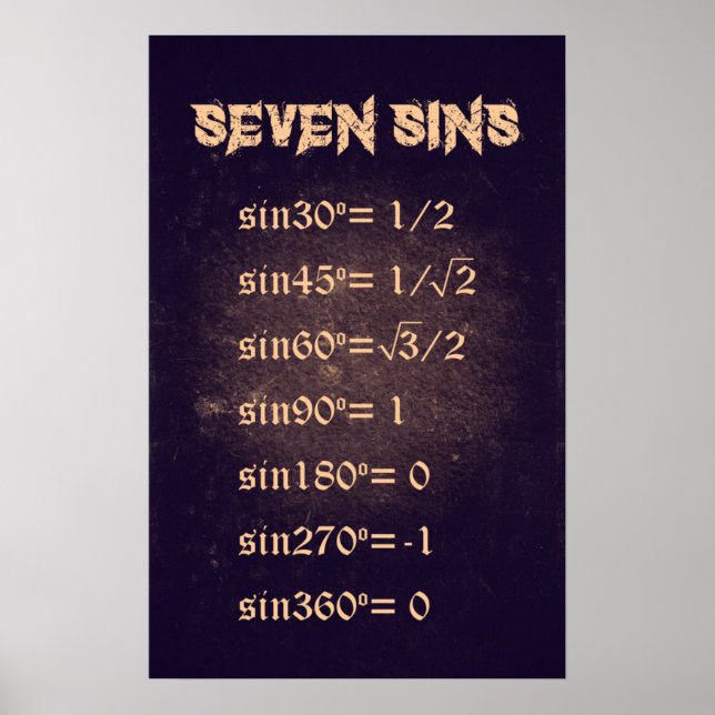 Sieben Sins - Math Poster (Vorne)